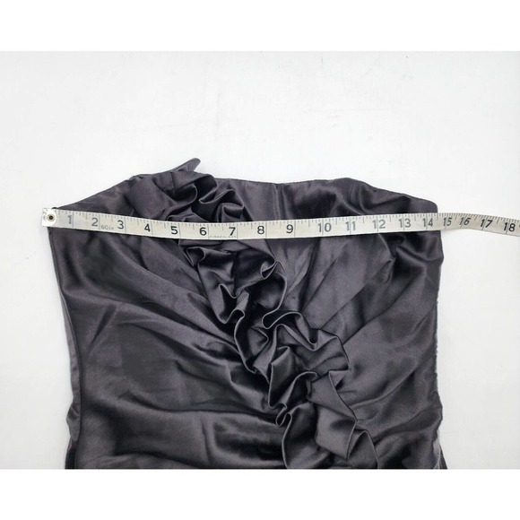 Jessica McClintock Gunne Sax 2 Black Satin Strapless Mini Dress 80s - Picture 7 of 11